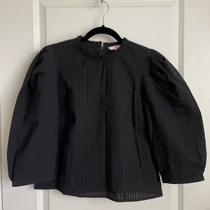 Levi’s Ruffled High Neck Puff Sleeve Blouse